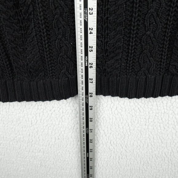 Peter Nygard Cable Knit Sweater Womens Medium Black Fisherman Turtle Neck - Picture 5 of 8